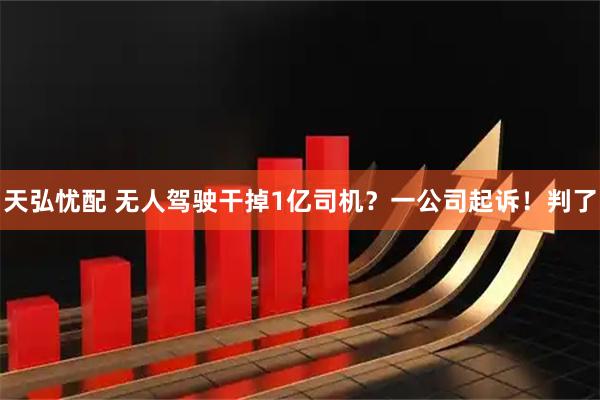 天弘忧配 无人驾驶干掉1亿司机？一公司起诉！判了